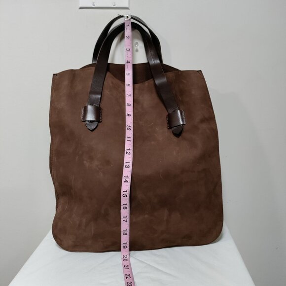 Castor & Pollux Handcrafted Brown Leather Tote Bag With Sturdy Handles - Picture 8 of 13